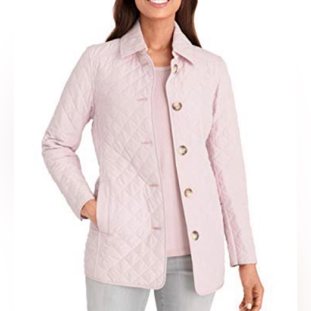 Chico’s quilted jacket in Venetian pink size 4/6